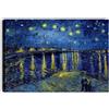 Quadri L&C ITALIA Quadro Notte Stellata sul Rodano Van Gogh 70 x 50 Stampa su Tela Canvas da Parete per Soggiorno Camera da Letto Salotto Cucina Ufficio