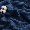 Exclusivo Mezcla Coperta in Mussola 100% Cotone, 6 Strati, Blu Navy | 230x270 cm, Leggera, Traspirante, Morbida e Confortevole, Adatta per l'estate, come Copriletto o Copertura Decorativa