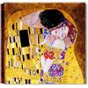Quadri L&C ITALIA Il Bacio di Klimt Quadro Moderno Stampa su Tela da Parete 50 x 50 per Soggiorno Ufficio Camera da Letto Riproduzione Autori Famosi