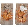 Artoid Mode Set da 2 Strofinacci da Cucina Autunnali a pois Zucche 42x65cm | Asciugamani Poliestere Stagionali Foglie Fall Decorazione Cucina