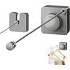 Generic Filo stendibiancheria retrattile resistente Upgrade, massimo 4,17 m, anti-cedimento, montaggio a parete, per interni ed esterni, con corda in acciaio inox e sistema di carrucola (grigio, Q Single Line