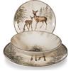 H&H, Set Tavola Natale Magical Deer 18 Pezzi - Piatti in Stoneware con Cerbiatto, Cervo e Boschi Invernali, Perfetto per Natale e Cene Invernali