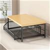 LatoYard Carrello da cucina per microonde con cestello portaoggetti inferiore, per ripiano compatto arrotolabile, 41,9 cm per lunghezza x 30 cm larghezza x 39,9 cm altezza, struttura in MDF e metallo