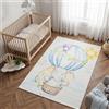 TAPISO Kids Tappeto per Bambini Stampato Colorato Elefante Palloncino Cameretta Facile da Pulire Antiscivolo Lavabile a 30 Gradi Resistente Oeko-Tex 200 x 300 cm