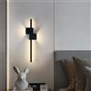 TZSMUM LED Nordico Interno Lampada da Parete Moderno Lungo Lineare Luce da Parete Alluminio Ferro Acrilico Applique da Parete Rettangolare Design per Corridoio Camera da Letto (Nero Luce Neutra,120cm)