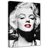 Quadri L&C ITALIA Quadro Marilyn Labbra Rosse 7 Stampa Su Tela 70 x 50 Soggiorno Salotto Camera da Letto - Arredo Moderno Chic Bianco Nero