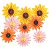 ROEOWENE 9x Ventagli di Carta per Feste, Fiori da Appendere per Decorazioni | Arancione Girasole Fiori di Carta Decorazione per Feste Estive,Compleanno,Fidanzamento,Matrimoni,Festa,Celebrazioni (20-35cm)