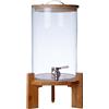 NJDQFA Dispenser bevande,erogatore acqua in vetro con rubinetto e supporto in legno,dispenser per bevande ghiacciate da,per feste,dispenser per bevande fredde per l'uso quotidiano delle,Bring support,7.5l