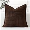 Artscope 1 Pezzi Federe per Cuscini in Velluto a Coste Copricuscini Geometrico Decorativo per Domestica Soggiorno Camera da Letto Divano 50x50cm, Marrone Scuro