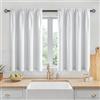 MRTREES Tende da cucina oscuranti impermeabili bianche, 114 cm, con tasca termica per asta, per camera da letto, bar, armadio, caravan, finestra a golfo, 2 pannelli, 115 x 115 cm, bianco