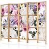 murando - Paravento da Interno Giapponese, Separe Divisorio, 225x172 cm | 5 Pannelli Decorativi, Stampa su Un Lato, Tela in TNT, Legno, Pronto all'Uso, Separatore per Casa e Ufficio, Produzione EU