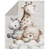 Generico Pannelli Cotone Bambini per Copertine - Pannelli Tessuto Cotone 75x100 cm - Non al Metro - Cotone 100% Fantasia Bambini, per Neonati e Cucito Creativo (Savana Baby)