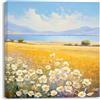 PIY PAINTING Stampa su tela Fiori bianchi, Quadri di Paesaggio Naturale, Quadri su tela, Dipinto su Tela Incorniciato, Quadri per Cucina Camera da letto Sala yoga, come regalo di compleanno, 30x30cm