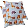 ggaimwf Copricuscino con animali della giungla Giraffa Tigre Ippopotamo Capre Zoo Cartoon Cuscini decorativi Fodere per cuscini per la cameretta dei bambini La scuola materna 40x40cm Set di 2