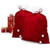 COM-FOUR® 2x nobile borsa natalizia XXL in velluto con cordoncino lungo | borsa regalo per costume e decorazione di Babbo Natale - Borsa di Babbo Natale da riempire