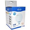 TEKLIFE LAMPADA LAMPADINA SFERA PALLA GLOBO 24W LED G120 LUCE FREDDA E27 TEKLIFE 6000K