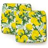 PARAMAISON Cuscini Coprisedia Imbottiti 2 Pezzi Limoni 40x40 cm | Seduta Morbida con 4 Alette Di Fissaggio, Stile Country per Cucina, Soggiorno e Strutture Ricettive
