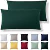 Alreya Set di 2 Federe in 100% jersey di cotone con chiusura lampo - 30 x 50 cm - Verde Foresta - Federa Cuscino, Copricuscino Divano, Federa super morbida 30x50