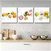 Quadri L&C ITALIA Quadri Cucina Moderni Frutta - Quadretti da Parete Stampe su Tela Canvas 25 x 25 Trittico