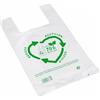 NOCEL Buste di plastica. Buste shopper plastica. Bustes per magliette 50 micron riciclata al 70% BIANCO. Sacchetti con manici. Confezione 25 unità di sacchetti. Alta resistenza.