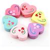 Perline di legno da infilare, 20 pezzi, motivo perline colorate, per braccialetti fai da te, gioielli, collane, colore misto (cuore 18 mm x 16 mm)