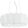 Ideal Lux OVALINO SP8 Indoor E27 White ceiling lighting - Ceiling Lighting (Bedroom, Children's room, Dining room, Kitchen, Living room, White, IP20, Surfaced, Round, Glass, Metal)