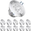 POCKETMAN Confezione da 10, 220V 5W LED da incasso a soffitto Faretti Faretti, Bianco freddo, 280-300 Lumen (equivalente a 50 W) [Classe energetica A +]