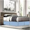 GENODA Mantovana giroletto plissettata, comoda, morbida e sartoriale, in tessuto resistente alle pieghe e allo sbiadimento, altezza 15 pollici (38 cm) per biancheria da letto (senza piattaforma) (blu, 120 x