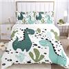 TSOPEFI Set di biancheria da letto per bambini con motivo dinosauro, adorabile stampa cartoon colorata di dinosauri, set di biancheria da letto giocoso e decorativo per ragazzi e ragazze (C, 220 x 240