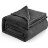 Bedsure Plaid Divano Coperta Pile - Flanella, 220 x 240 cm, Grigio Nero | Leggera e traspirante, coperta in flanella spessa e morbida, per casa e regalo, tutto l'anno, per uomo e donna