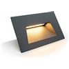 Partenopea Faretto segnapassi da esterno lampada da muro IP65 LED 5w 300 Lumen ad incasso per scatola cassetta 503 scale giardino viale gradini (Grigio Luce calda fredda naturale switch CCT)