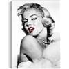 Quadri L&C ITALIA Marilyn Monroe Labbra Rosse 50 x 70 Quadro Moderno Soggiorno Camera da Letto Cucina Stampa su Tela da Parete Bianco Nero
