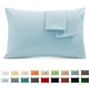 Poligino Federe Cuscini Letto Matrimoniale Cotone 50x70 cm 2 PCS, Set 2 Federe Certificato Oeko-TEX in Premium Cotone 110GSM, Morbida e Traspirante, Ipoallergenica -Azzurro