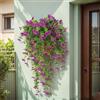 Generic Fiori artificiali finti da appendere per decorazione esterna primaverile, 1 pezzo, margherita in finto raso con foglie di eucalipto, resistenti ai raggi UV, dall'aspetto realistico, per casa, interno