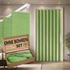 Jilron 100% Oscurante per Porta - Tenda Pieghevole Stile Fisarmonica con Chiusura Magnetica, Montaggio Adesivo senza Fori, incl. Barra Adesiva, Oscuramento & Protezione dal Vento, Verde, H201 x L135
