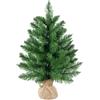 HOMCOM Albero di Natale Mini 60cm con 70 Rami Folti, Base in Cemento e Iuta | Aghi Realistici in PVC