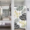 Bovlleetd Tenda da Doccia Piccola Stalla Tende da Doccia Decorative con Foglia di Palma Tropicale Monstera Oro Farfalle Acquerello Botanico Stampato Vasca da Bagno Tenda Set con Ganci 92x183cm