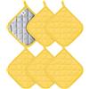 Joyhalo - Set di 6 presine per cucina, in cotone con grande resistenza al calore, sottopentola antiscivolo per cucina, colore giallo