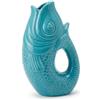 WESTCRAFT Vaso a forma di pesce in ceramica, 4 colori pastello, da 9 a 22 cm, a forma di carpa koi, vaso di fiori per una casa elegante, decorazione da tavolo per la casa, fatto a mano (turchese