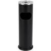 KORAT Posacenere Nero da Terra per Esterni con Coperchio Antivento in Acciaio, Colonna in Metallo, 56 x 15 cm, Portacenere con Vano Raccogli Rifiuti, Ideale per Hotel, Bar, Ristoranti e Aree Fumatori