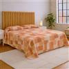 SpazioTessile Copriletti Leggeri Estivi Fantasia Tessuto Piquet 100% Cotone (Brick Arancio, Singolo 180x270)