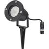 EDO Faretto da Giardino con Picchetto a Terra GU10 IP65 HORTUS Nero + Connettore Cavo Impermeabile IP68 0,5-2,5 mm² Ø6,5-11 mm - Lampioni da Esterno Orientabili per Cortile, Prato, Cavo 25cm