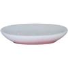 OISE ART STORE Trade Shop - Piatto Piattino Porta Sapone Saponetta Bagno Ceramica Bianco Rosa Arredo 59908 -