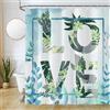 Uiiooazy Tenda Doccia Antimuffa 220x180cm Eucalipto Blu Foglie Verde Grigio | Tenda da Doccia Fiori Verde Salvia Floreale Impermeabile Tessuto in Poliestere Lavabile per Vasca da Bagno con 16 Anelli