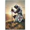WJDYMX Quadro decorativo da parete su tela con cavaliere templare cristiano in preghiera, decorazione moderna per la camera da letto, 20 x 30 cm