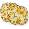 PARAMAISON Cuscini Coprisedia Trapuntati Imbottiti Girasole 40x40 cm, 2 pz | Seduta Morbida e Confortevole con 4 Alette per Il Fissaggio, Stile Country Adatto a Cucina, Soggiorno e Strutture Ricettive