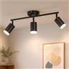 Gr4tec Faretti LED Soffitto Orientabile GU10, Faretto da Interno 3 Luci | Moderna Lampadario Faretti da Soffitto Nero, Metallo Binario Faretti, Faretto da parete per Cucina Cameretta, Senza Lampadina