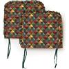 PARAMAISON Cuscini Coprisedia Imbottiti Rombi con Laccetti 40x40 cm, 6 pz | Sfoderabili con Volant Decorativo, Rivestimento 80% Cotone e 20% Poliestere, per Sedute Comode e Ambienti Curati