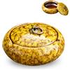 SPERMUOY Posacenere in ceramica con coperchio, posacenere antivento in ceramica | Posacenere creativo fatto a mano, decorazione per casa e ufficio (giallo)