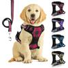 SIBOTER Imbracatura per Cani, Pettorina Anti Trazione, Riflettente, con Guinzaglio, per Allenamento all'aperto (Plaid Rosso, S)